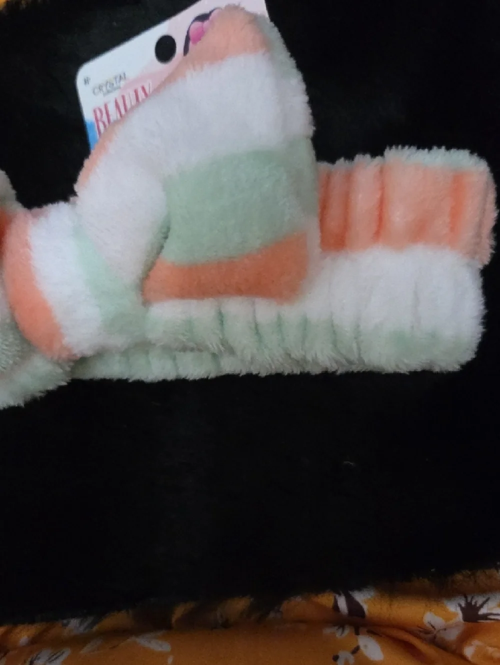 Kids Striped Bow Headband - Pastel Pink, Mint & White